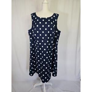 Connected Apparel Women's Sheath Sleeveless Dress Size 24W Polka Dots Plus Size